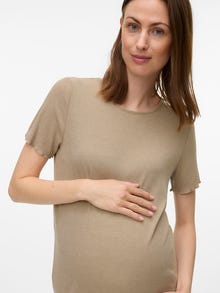MAMA.LICIOUS Tops Regular Fit Col rond -Silver Mink - 20022124