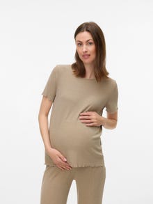 MAMA.LICIOUS Tops Regular Fit Col rond -Silver Mink - 20022124