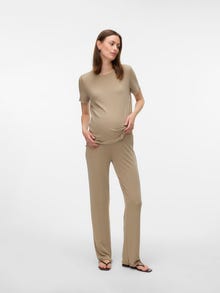MAMA.LICIOUS Pravidelný strih Vysoké sedlo Nohavice -Silver Mink - 20022126