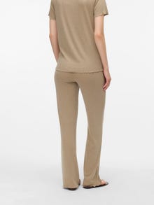 MAMA.LICIOUS Regular Fit Høyt snitt Bukser -Silver Mink - 20022126