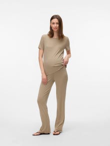 MAMA.LICIOUS Pravidelný strih Vysoké sedlo Nohavice -Silver Mink - 20022126