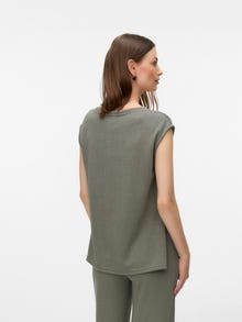 MAMA.LICIOUS Regular Fit Decote em O Top -Agave Green - 20022206