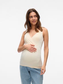 MAMA.LICIOUS Bodycon fit V-Hals Top -Birch - 20022212