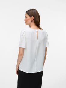 MAMA.LICIOUS Regular Fit Round Neck Top -Cloud Dancer - 20022317