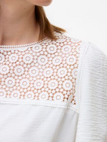 MAMA.LICIOUS Regular Fit Round Neck Top -Cloud Dancer - 20022317