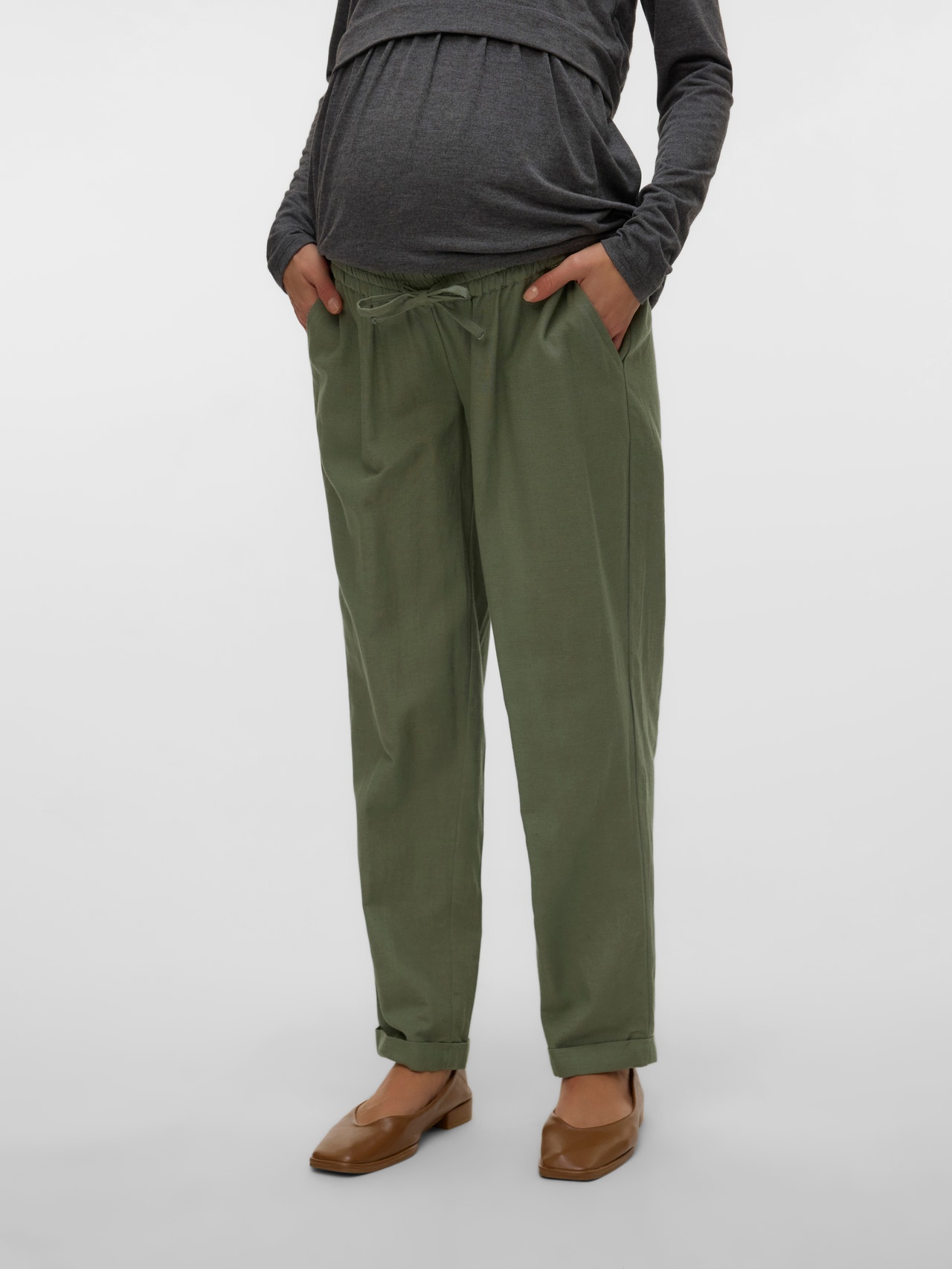 MAMA.LICIOUS Regular fit Broeken -Sea Spray - 20022330