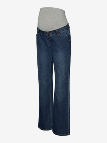 MAMA.LICIOUS Flared fit Mid waist Bootcut Jeans -Dark Medium Blue Denim - 20022340