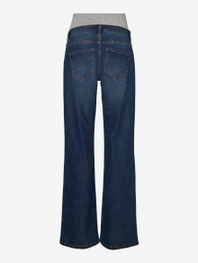 MAMA.LICIOUS Flared fit Mid waist Bootcut Jeans -Dark Medium Blue Denim - 20022340