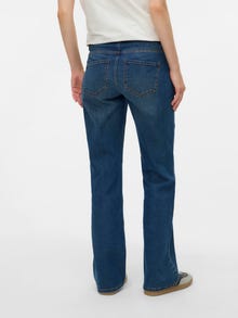MAMA.LICIOUS Flared fit Mid waist Bootcut Jeans -Dark Medium Blue Denim - 20022340