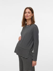 MAMA.LICIOUS Regular Fit Round Neck Top -Black - 20022363