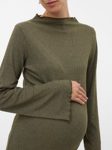 MAMA.LICIOUS Klasikinis kirpimas Kaklo iškirptė Midi suknelė -Grape Leaf - 20022375