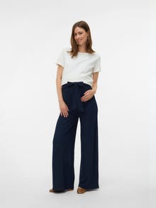MAMA.LICIOUS Širok kroj Hlače -Navy Blazer - 20022378