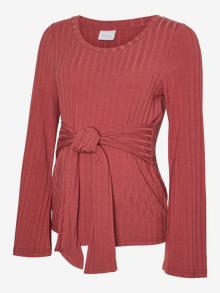 MAMA.LICIOUS Regular fit U-Hals Top -Marsala - 20022409