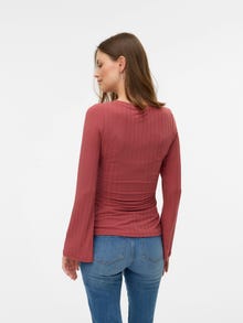 MAMA.LICIOUS Regular fit U-Hals Top -Marsala - 20022409