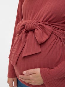 MAMA.LICIOUS Regular fit U-Hals Top -Marsala - 20022409