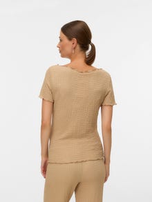 MAMA.LICIOUS Tops Regular Fit Col bateau -Sesame - 20022513