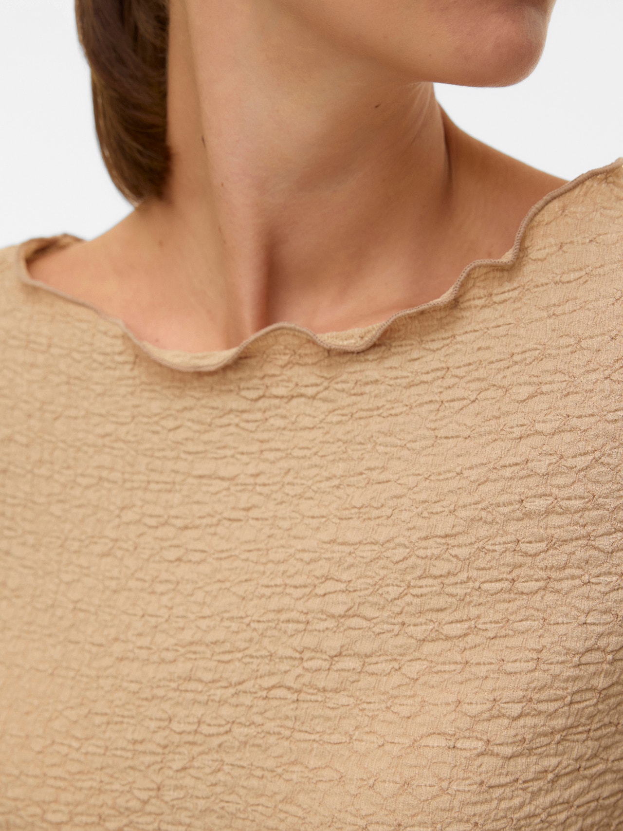 MAMA.LICIOUS Regular Fit Boat neck Top -Sesame - 20022513