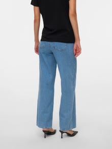 MAMA.LICIOUS Jeans Wide Leg Fit Taille basse -Medium Blue Denim - 20022533