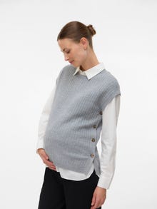 MAMA.LICIOUS Gilets en maille Regular Fit Col rond -Medium Grey Melange - 20022572