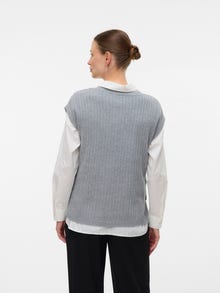 MAMA.LICIOUS Gilets en maille Regular Fit Col rond -Medium Grey Melange - 20022572