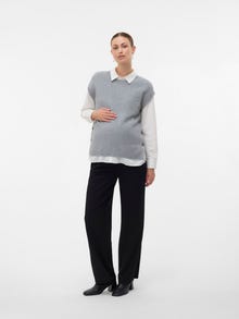 MAMA.LICIOUS Chalecos de punto Corte regular Cuello redondo -Medium Grey Melange - 20022572
