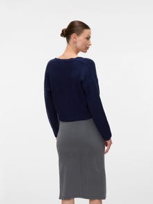 MAMA.LICIOUS Regular Fit V-Neck Knit Cardigan -Navy Blazer - 20022600