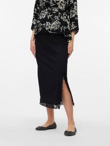 MAMA.LICIOUS Falda midi Cintura alta -Black - 20022606