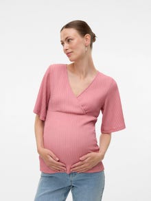 MAMA.LICIOUS Bodycon fit V-Hals Top -Rose Elegance - 20022638