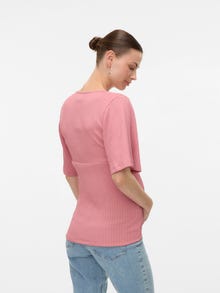 MAMA.LICIOUS Bodycon fit V-Hals Top -Rose Elegance - 20022638