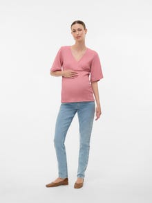 MAMA.LICIOUS Bodycon fit V-Hals Top -Rose Elegance - 20022638