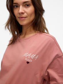 MAMA.LICIOUS Regular Fit Round Neck T-Shirt -Cedar Wood - 20022646
