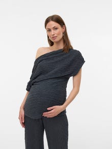 MAMA.LICIOUS Regular Fit One Shoulder Top -Asphalt - 20022657