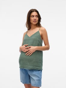 MAMA.LICIOUS Tops Regular Fit Col en V -Laurel Wreath - 20022668