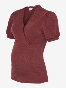 MAMA.LICIOUS Normal passform O-ringning Topp -Pomegranate - 20022700