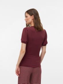 MAMA.LICIOUS Regular Fit O-hals Topp -Pomegranate - 20022700