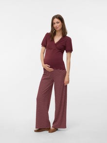 MAMA.LICIOUS Regular Fit O-hals Topp -Pomegranate - 20022700