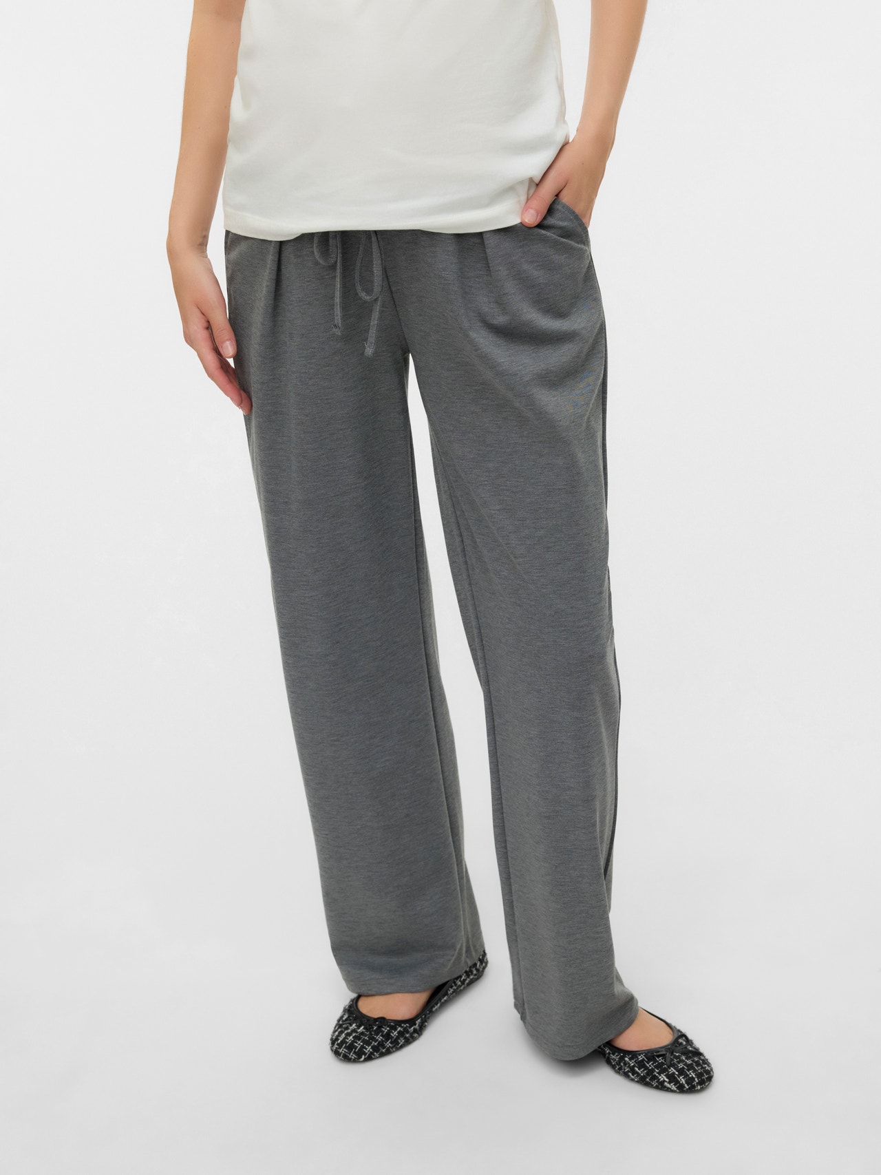 Regular Fit Bukser | Medium grå | MAMA.LICIOUS®