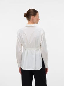 MAMA.LICIOUS Regular Fit Gola de camisa Camisa -Snow White - 20022731