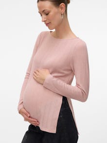 MAMA.LICIOUS Regular Fit Boat neck Top -Pale Mauve - 20022745