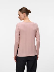 MAMA.LICIOUS Regular Fit Boat neck Top -Pale Mauve - 20022745