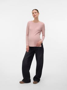 MAMA.LICIOUS Regular Fit Boat neck Top -Pale Mauve - 20022745