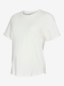 MAMA.LICIOUS Regular Fit Round Neck Top -Snow White - 20022817