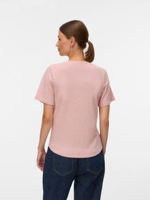 MAMA.LICIOUS Regular Fit Round Neck Top -Rose Brown - 20022817