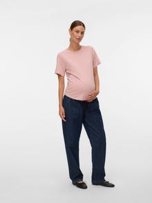 MAMA.LICIOUS Regular Fit Round Neck Top -Rose Brown - 20022817