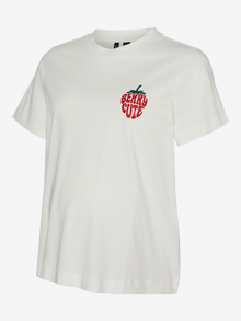 MAMA.LICIOUS Regular fit O-hals T-shirts -Snow White - 20022845