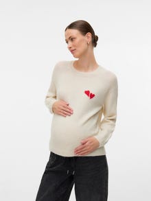 MAMA.LICIOUS Krój regularny Okrągły dekolt Sweter -Birch - 20022953