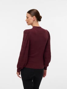 MAMA.LICIOUS Pullover Regular Fit Collo Alto Maniche a palloncino -Winetasting - 20022961