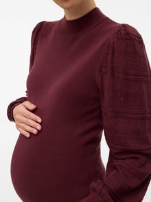 MAMA.LICIOUS Normal geschnitten Hoch geschlossen Ballonärmel Pullover -Winetasting - 20022961