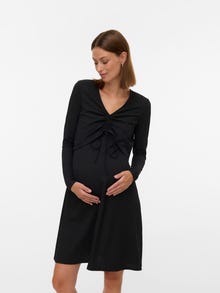 MAMA.LICIOUS Tavapärane lõige V-kaelus Pikem kleit -Black - 20023064