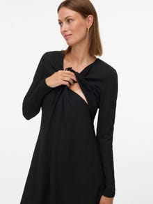 MAMA.LICIOUS Tavapärane lõige V-kaelus Pikem kleit -Black - 20023064
